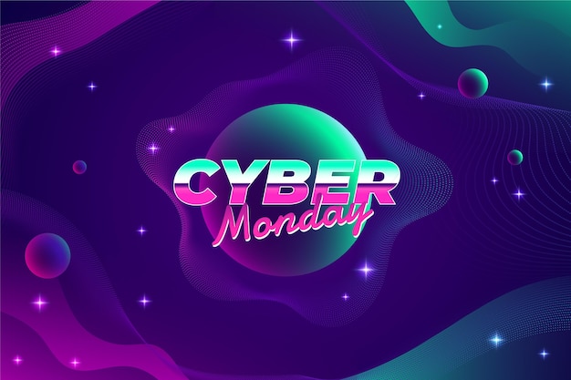 Vector fondo degradado ondulado cyber monday