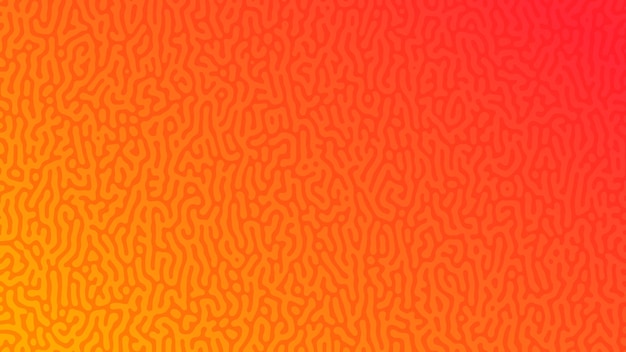 Fondo degradado de reacción de turing naranja patrón de difusión abstracto con formas caóticas ilustración vectorial