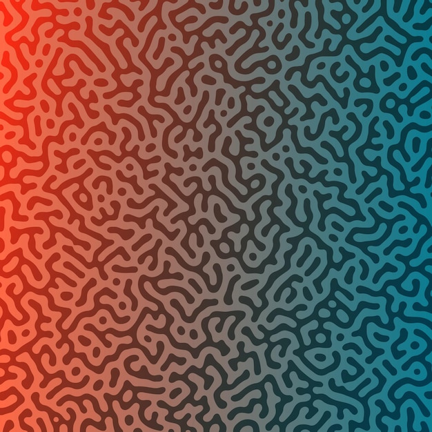 Fondo degradado de reacción de Turing naranja-verde. Patrón de difusión abstracto con formas caóticas. ilustración vectorial