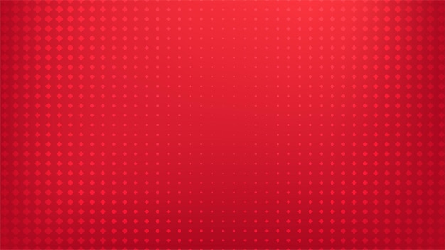 Fondo degradado rojo con estilo cómico de arte pop de semitono cuadrado geométrico.