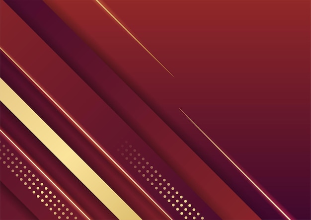 Fondo degradado rojo oscuro con decoración de elemento dorado brillante para diseño de presentación. Ilustración vectorial para pancarta, póster, fondo de plantilla de portada y más