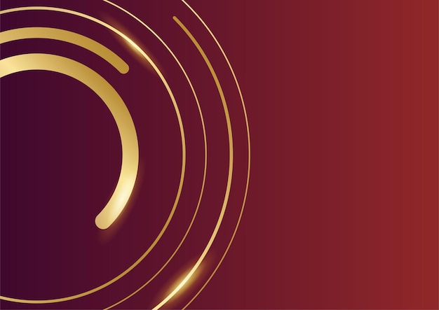 Fondo degradado rojo oscuro con decoración de elemento dorado brillante para diseño de presentación. Ilustración vectorial para pancarta, póster, fondo de plantilla de portada y más