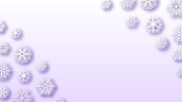 Fondo de degradado rosa abstracto Invierno con copos de nieve Sombras Plantilla de estilo de diseño vectorial
