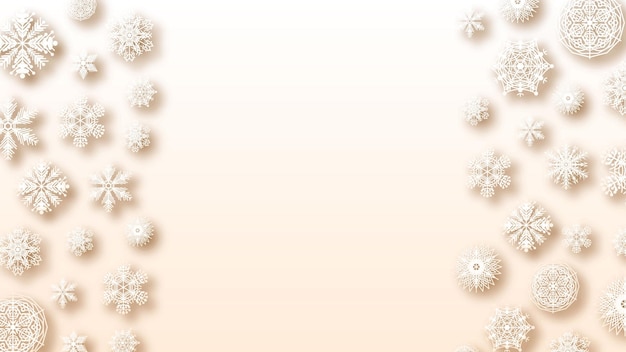 Fondo de degradado rosa abstracto Invierno con copos de nieve Sombras Plantilla de estilo de diseño vectorial