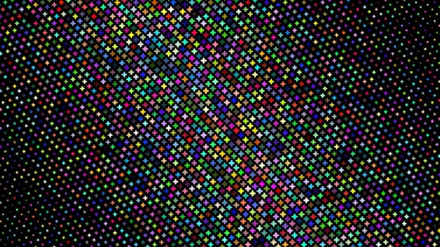 Fondo degradado de semitono abstracto de pequeñas estrellas de colores sobre negro