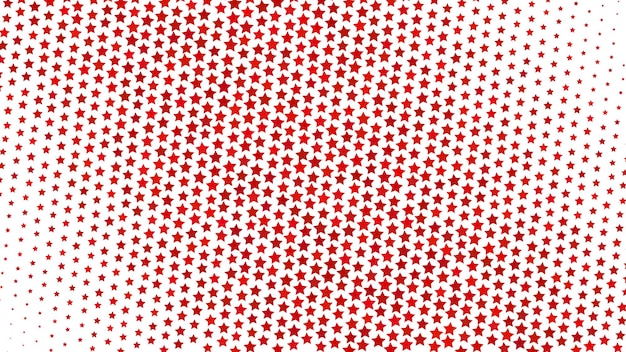 Vector fondo degradado de semitono abstracto de pequeñas estrellas, rojo sobre blanco