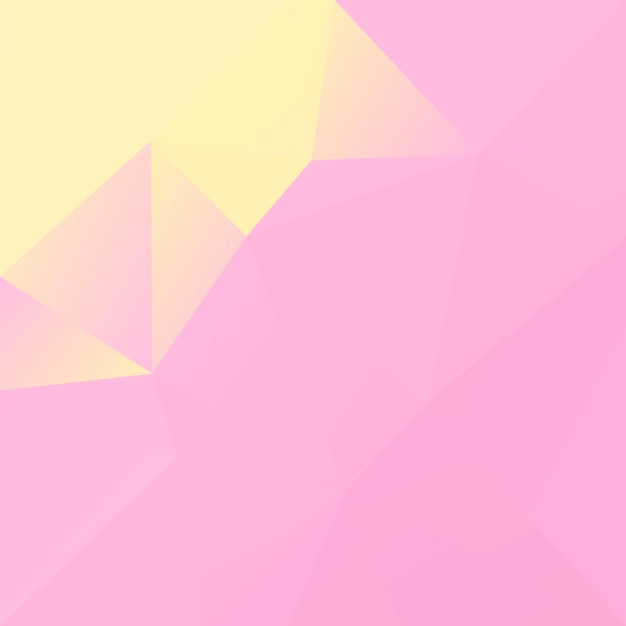 Fondo degradado triángulo cuadrado abstracto. Telón de fondo poligonal rosa y amarillo cálido para aplicaciones móviles y web. Bandera abstracta geométrica de moda. Folleto de concepto de tecnología. Estilo mosaico.