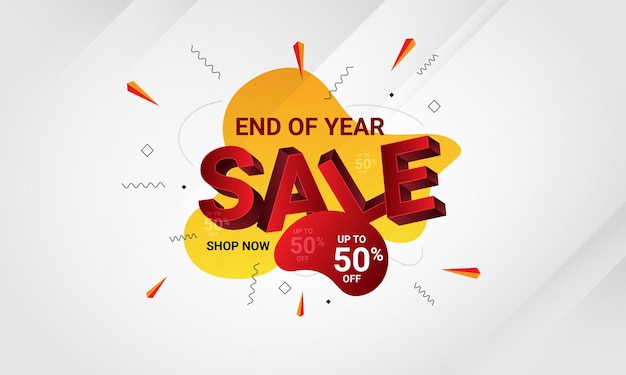 Fondo degradado de venta de fin de año Vector Premium