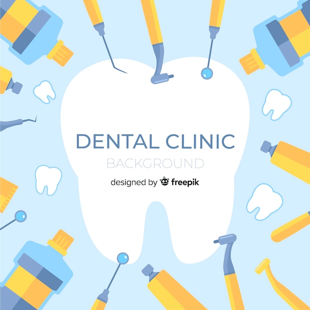 Vector fondo de dentista en diseño plano