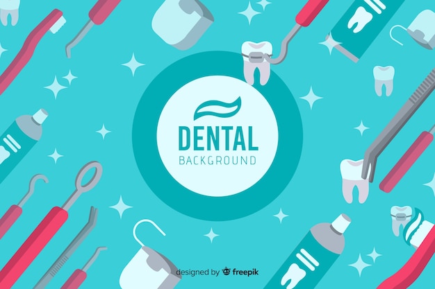 Fondo de dentista de diseño plano