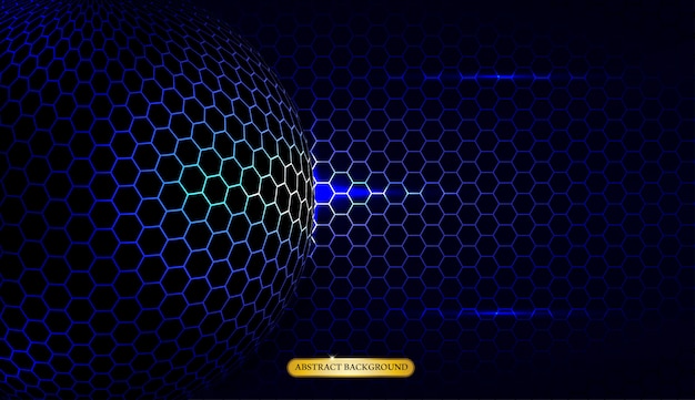 Fondo de deporte de marco geométrico azul metálico abstracto