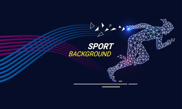Fondo de deportes de línea geométrica de movimiento dinámico
