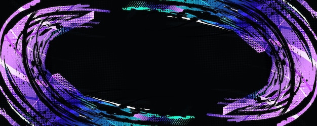 Fondo deportivo abstracto con pinceladas de gradiente colorido y efecto de medio tono en estilo grunge para diseño de portada o póster