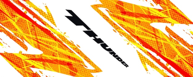 Fondo deportivo abstracto y vibrante con pincel naranja y efecto de medio tono Elemento de pincelada grunge para diseño de cartel o pancarta