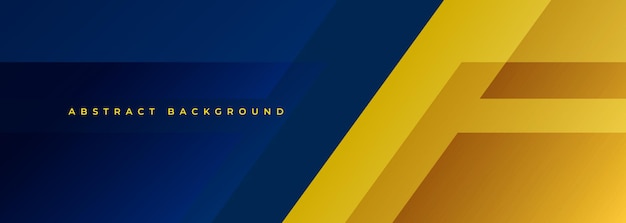Fondo deportivo ancho azul y amarillo moderno abstracto con formas geométricas Banner deportivo abstracto azul oscuro y amarillo