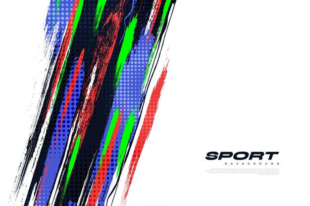 Fondo deportivo con estilo de pincel colorido