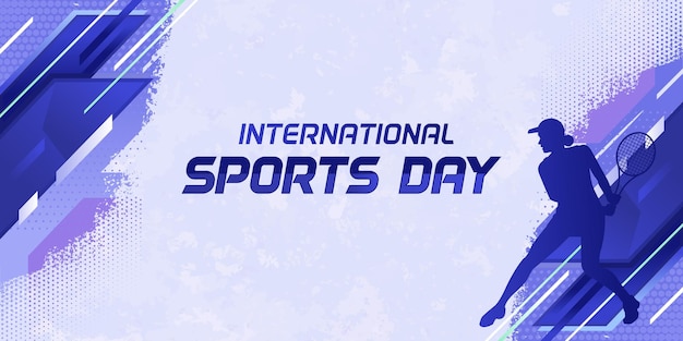 Fondo deportivo Vector Día internacional del deporte Ilustración Diseño gráfico para la decoración de certificados de regalo, pancartas y folletos