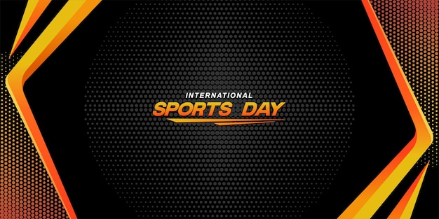 Fondo deportivo Vector Día internacional del deporte Ilustración Diseño gráfico para la decoración de certificados de regalo, pancartas y folletos
