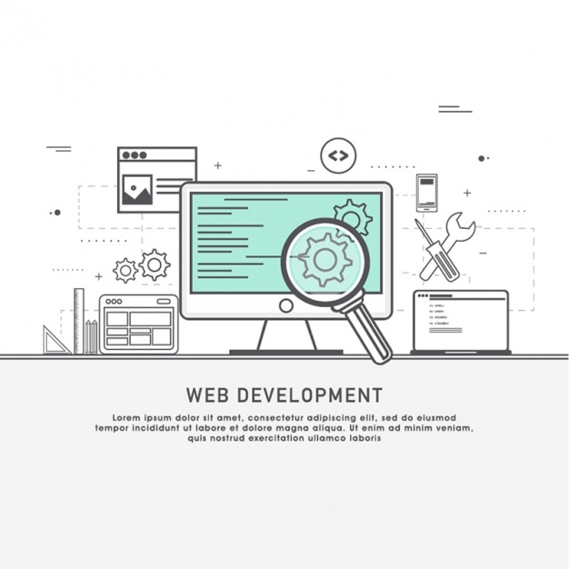 Fondo de desarrollo web con detalle azul