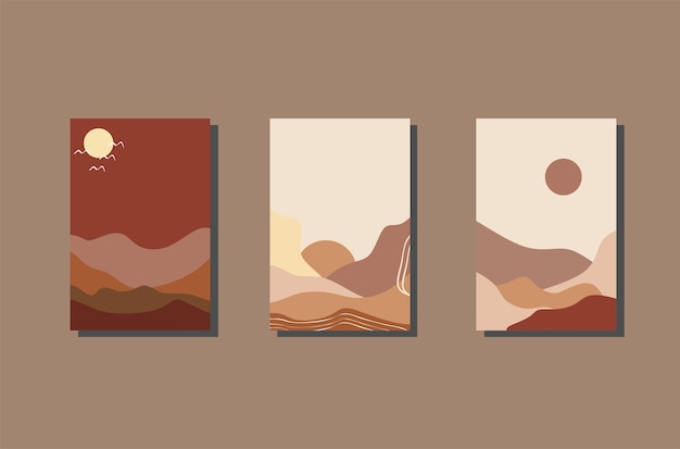 Fondo del desierto con textura de formas abstractas. diseño moderno con elementos dibujados a mano, minimalista.