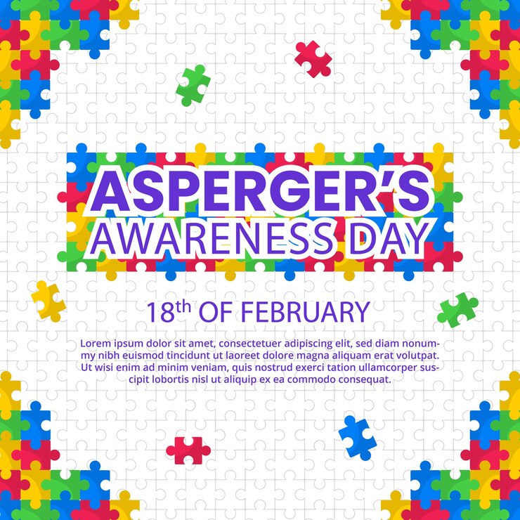 Vector fondo del día de asperger con rompecabezas dispuestos en una mesa de rompecabezas