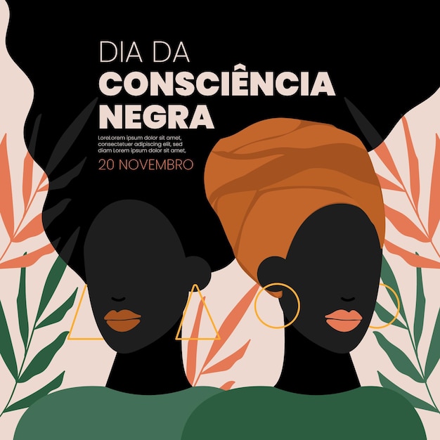 Vector fondo del día de la conciencia negra en diseño plano