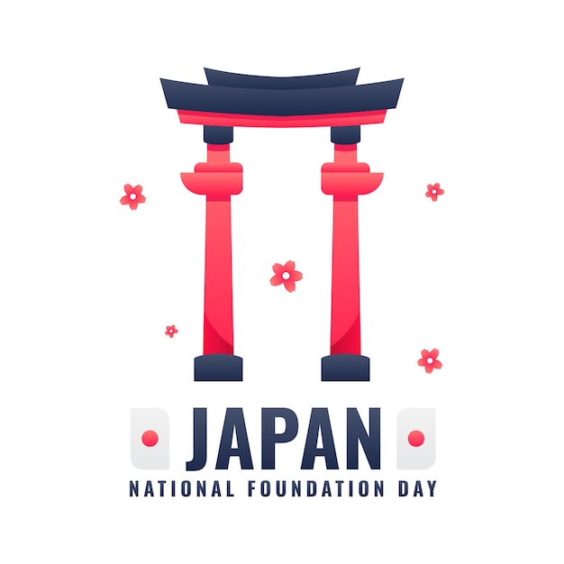 Vector fondo del día de la fundación nacional de japón con diseño elegante