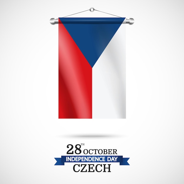 Fondo del día de la independencia checa con bandera