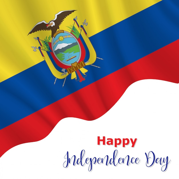 Vector fondo del día de la independencia de ecuador