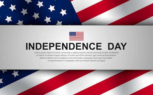 Fondo del Día de la Independencia de los Estados Unidos con bandera 4 de julio tarjeta de felicitación de bandera