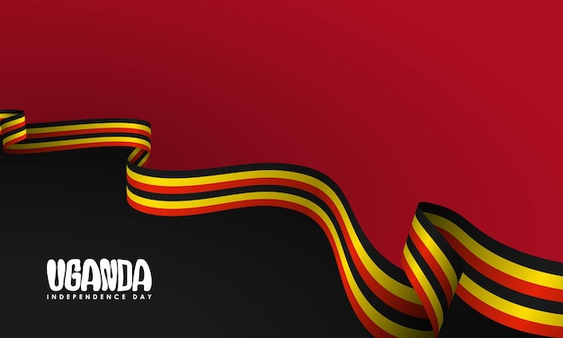 El fondo del día de la independencia de Uganda con el diseño de la bandera de Uganda es largo y ondea irregularmente