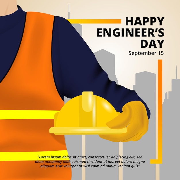 Fondo del día del ingeniero con un uniforme de ingeniero