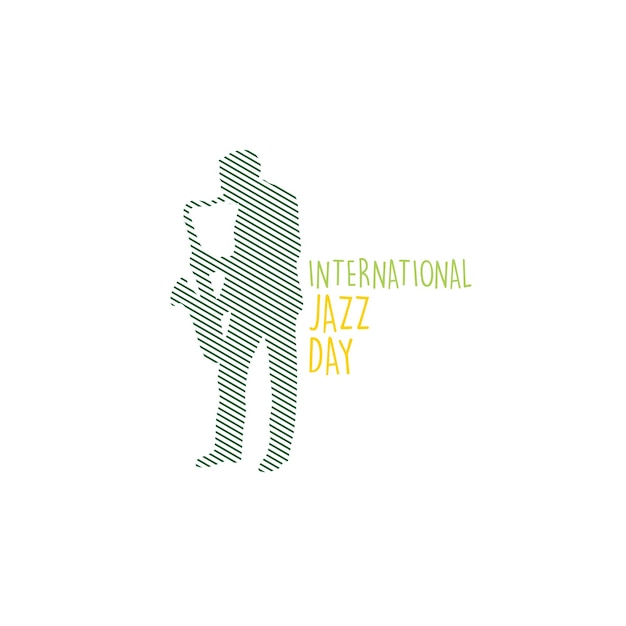 Fondo del día internacional del jazz arte y entretenimiento música ilustración vectorial