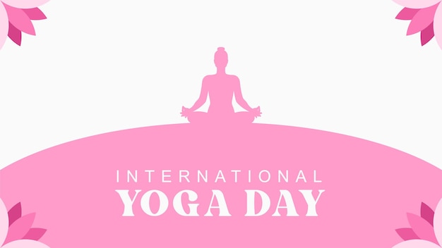 Fondo del día internacional del yoga con posturas de yoga