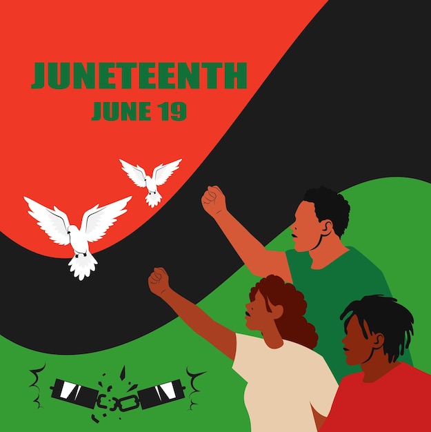 Vector fondo del día de la libertad del 19 de junio