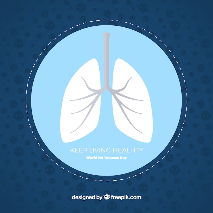Vector fondo del día libre de tabaco con pulmones 