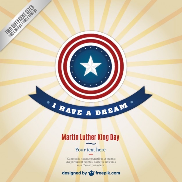 Fondo del día de de Martin Luther King en estilo rayos de estrellas