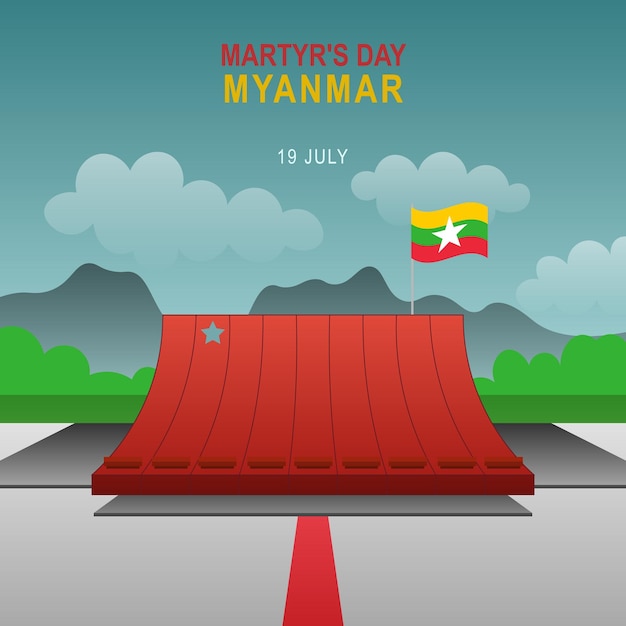 Vector fondo del día de los mártires en myanmar