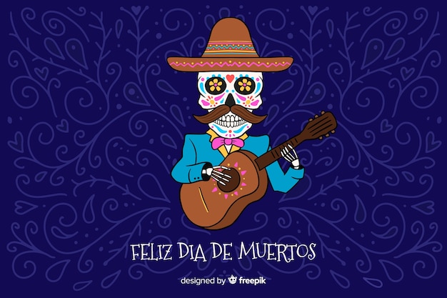 Fondo de dia de muertos dibujado a mano