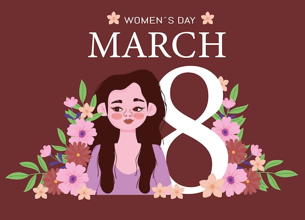 Fondo del día de la mujer con flores.