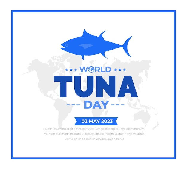 Fondo del Día Mundial del Atún o plantilla de diseño de banner celebrada el 2 de mayo