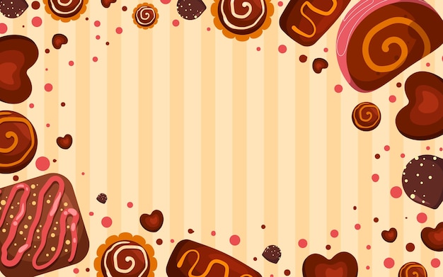 Vector fondo del día mundial del chocolate.