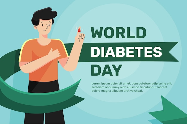 Fondo del día mundial de la diabetes en diseño plano