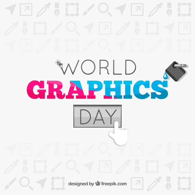 Vector fondo de día mundial de los gráficos en estilo plano