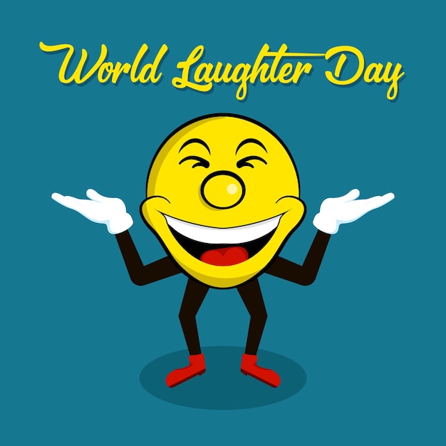 Fondo del día mundial de la risa con cara de dibujos animados de sonrisa