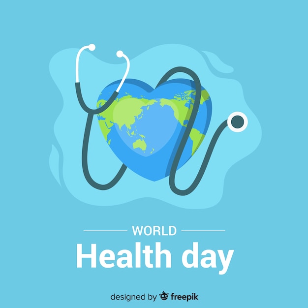 Fondo del día mundial de la salud en diseño plano