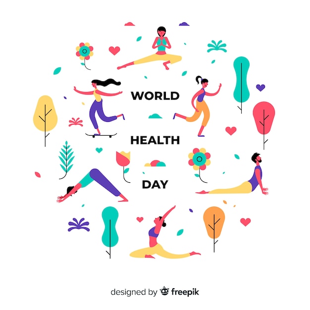 Fondo del día mundial de la salud en diseño plano