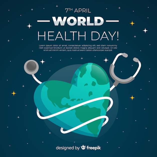 Vector fondo del día mundial de la salud en diseño plano