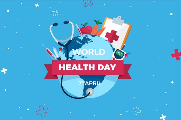 Fondo del día mundial de la salud en diseño plano