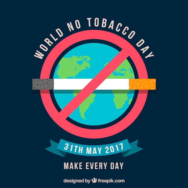 Vector fondo del día mundial del tabaco con signo de prohibición